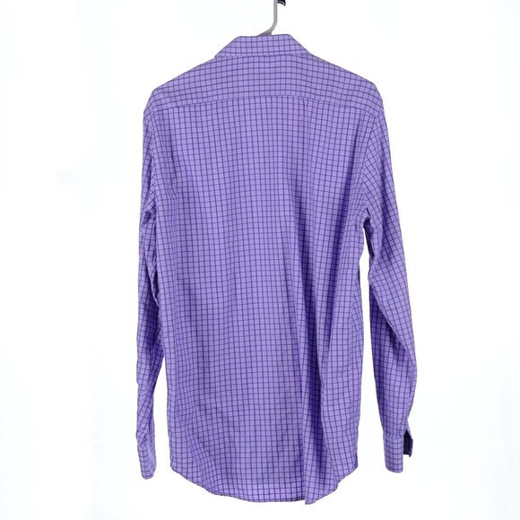 Robert Graham Purple Button Front Shirt Men's 42 16.5 - Picture 7 of 11